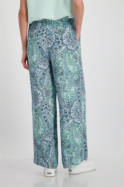 Wide Leg Hose mit Paisley Muster fresh mint gemustert