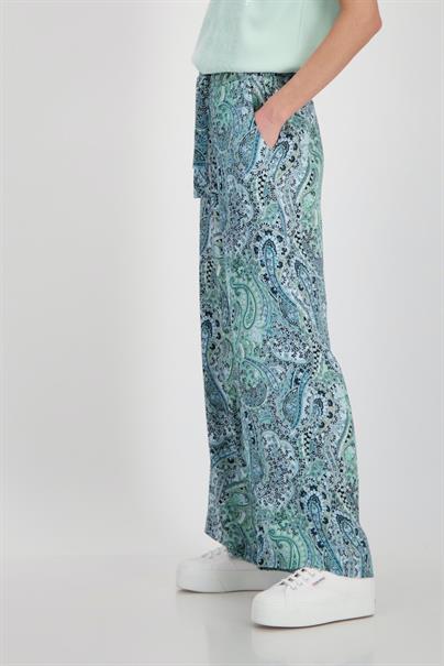 Wide Leg Hose mit Paisley Muster fresh mint gemustert