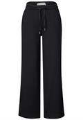 Wide Leg Hose mit Struktur black