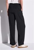 Wide Leg Hose mit Struktur black