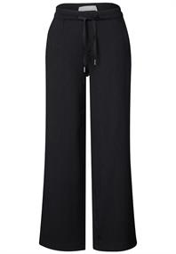 Wide Leg Hose mit Struktur black