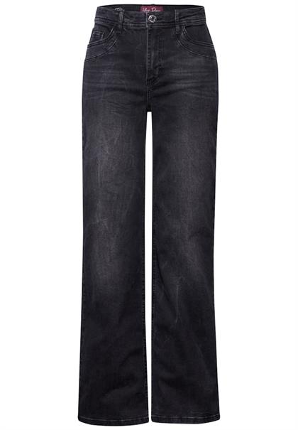 Wide Leg Jeans black net wash