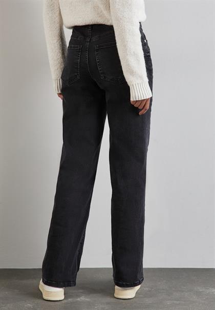 Wide Leg Jeans black net wash