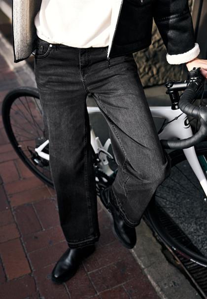 Wide Leg Jeans black soft wash