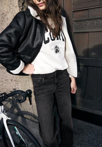 Wide Leg Jeans black soft wash