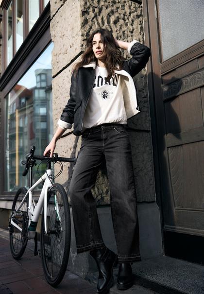 Wide Leg Jeans black soft wash