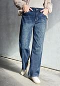 Wide Leg Jeans dark blue clean wash