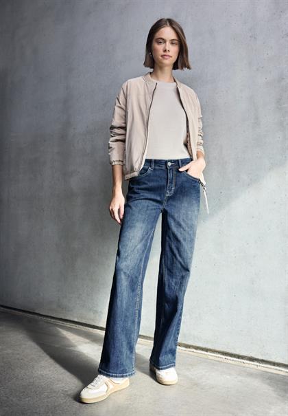 Wide Leg Jeans dark blue clean wash