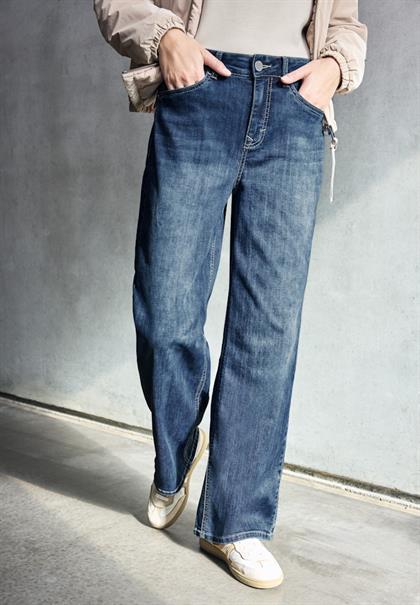 Wide Leg Jeans dark blue clean wash