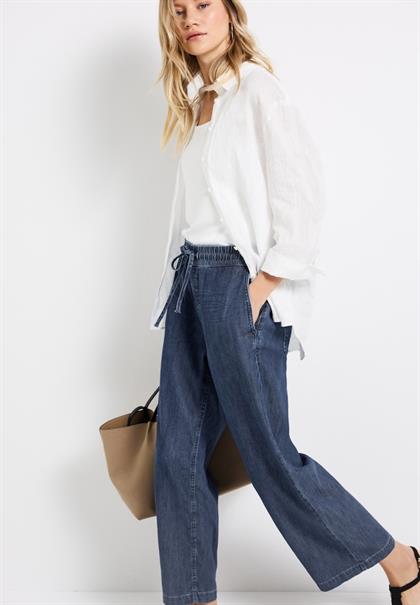 Wide Leg Jeans dark blue clean