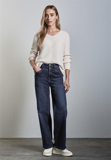 Wide Leg Jeans dark blue soft wash