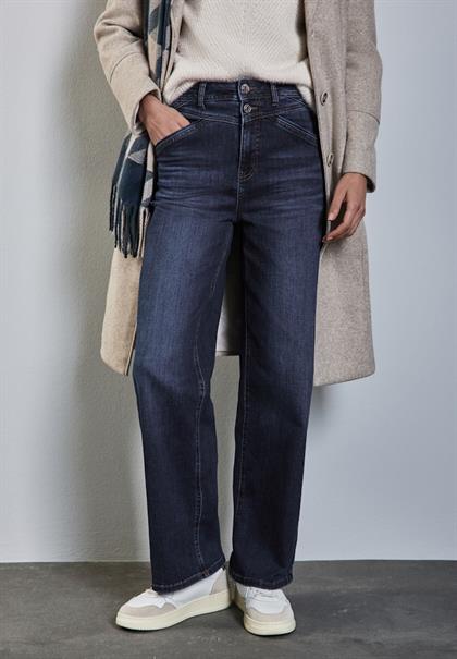 Wide Leg Jeans dark blue soft wash