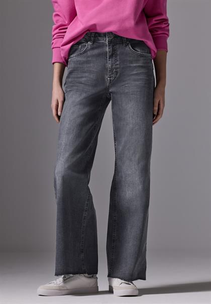 Wide Leg Jeans dark grey soft washed