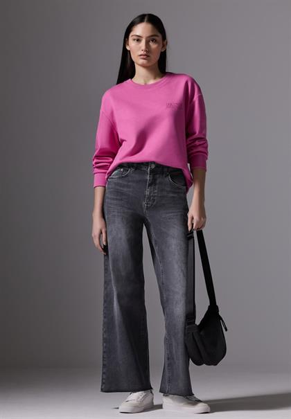Wide Leg Jeans dark grey soft washed