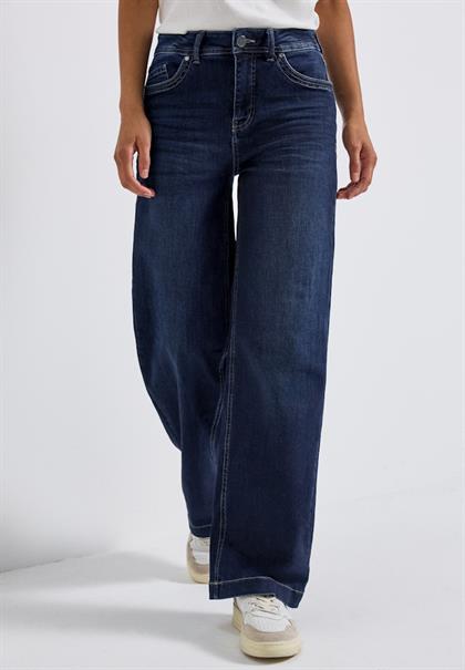Wide Leg Jeans deep indigo soft washed
