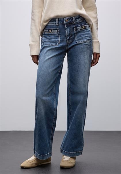 Wide Leg Jeans medium blue randomwash