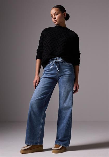 Wide Leg Jeans medium blue washed