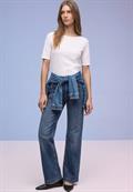 Wide Leg Jeans mid blue soft washed