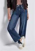 Wide Leg Jeans mid blue soft washed