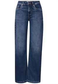 Wide Leg Jeans mid blue soft washed