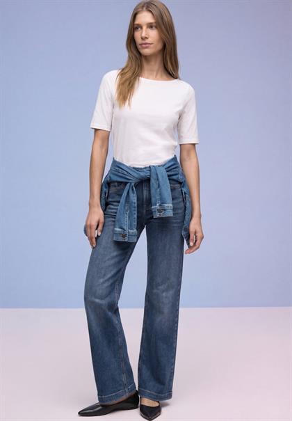 Wide Leg Jeans mid blue soft washed
