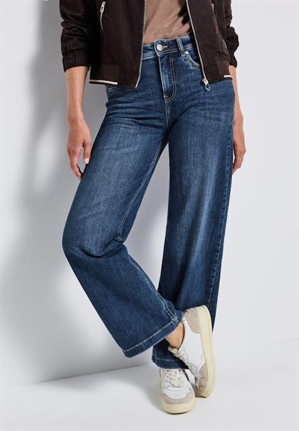 Wide Leg Jeans mid blue soft washed