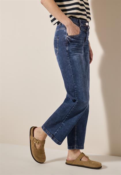 Wide Leg Jeans mid blue used wash