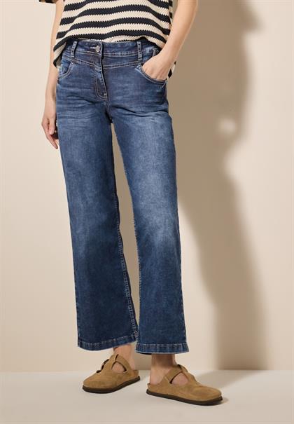 Wide Leg Jeans mid blue used wash
