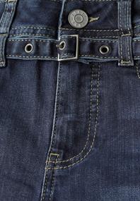 Wide Leg Jeans mit Gürtel dark blue washed