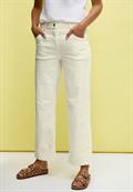 Wide Leg Jeans mit Muster light beige