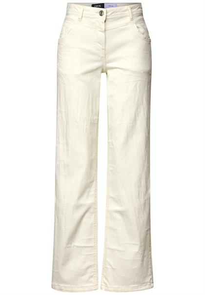 Wide Leg Jeans mit Muster light beige