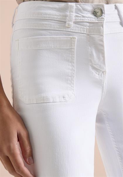 Wide Leg Jeans mit Patch Pockets white