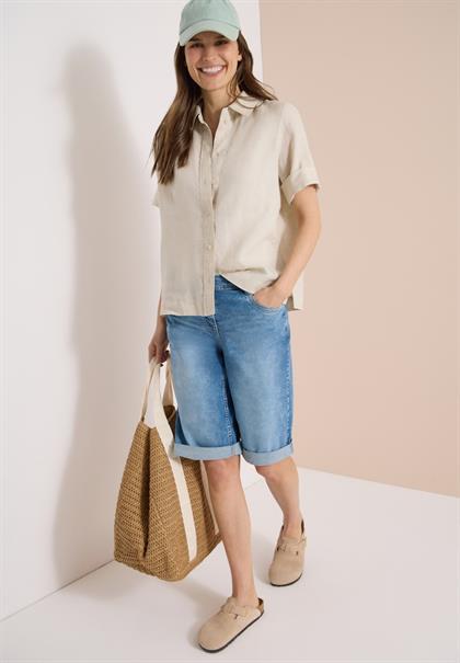 Wide Leg Jeansshorts im Loose Fit light blue washed