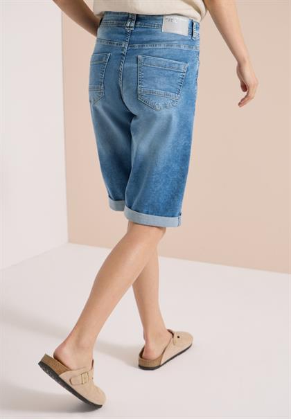 Wide Leg Jeansshorts im Loose Fit light blue washed