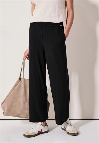 Wide Leg Jersey-Hose black