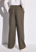 Wide Leg Leinenhose acron brown