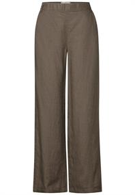 Wide Leg Leinenhose acron brown