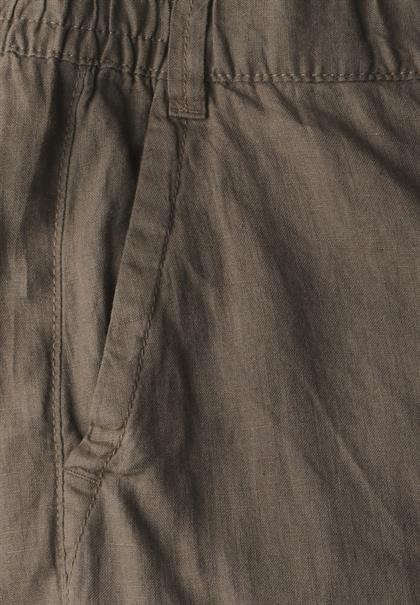 Wide Leg Leinenhose acron brown