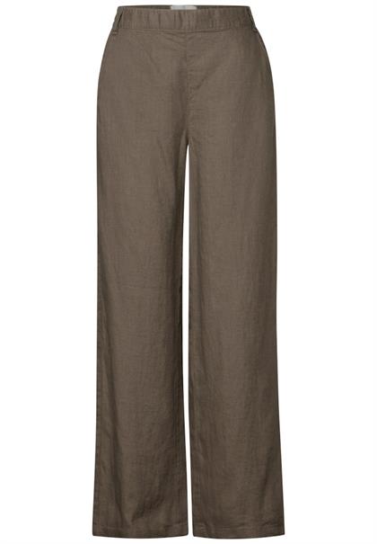 Wide Leg Leinenhose acron brown