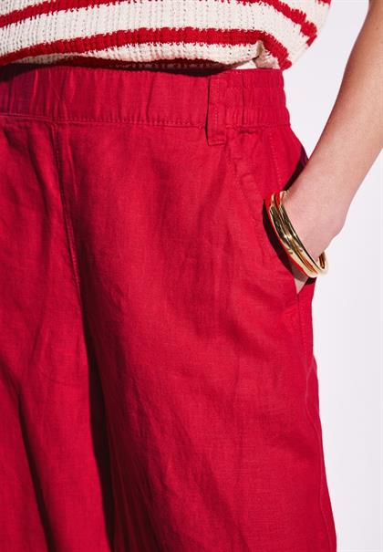 Wide Leg Leinenhose glory red
