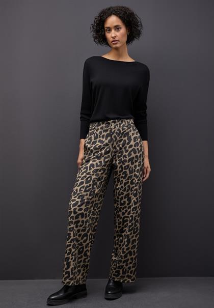 Wide Leg Leo Hose silk brown