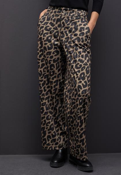 Wide Leg Leo Hose silk brown