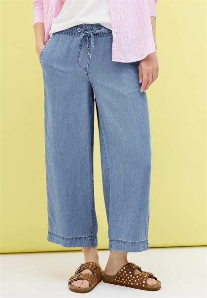 Wide Leg Lyocell-Hose light blue wash