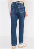 Wide Leg Patch Pocket Jeans mid blue used wash