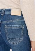 Wide Leg Patch Pocket Jeans mid blue used wash
