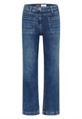 Wide Leg Patch Pocket Jeans mid blue used wash
