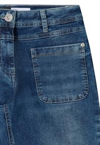 Wide Leg Patch Pocket Jeans mid blue used wash