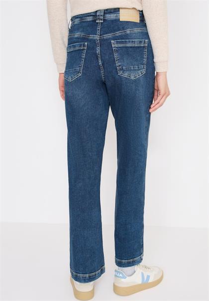 Wide Leg Patch Pocket Jeans mid blue used wash