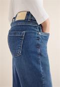 Wide Leg Washed-Look Jeans mid blue used wash
