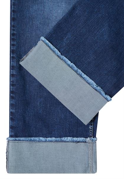 Wide Leg Washed-Look Jeans mid blue used wash